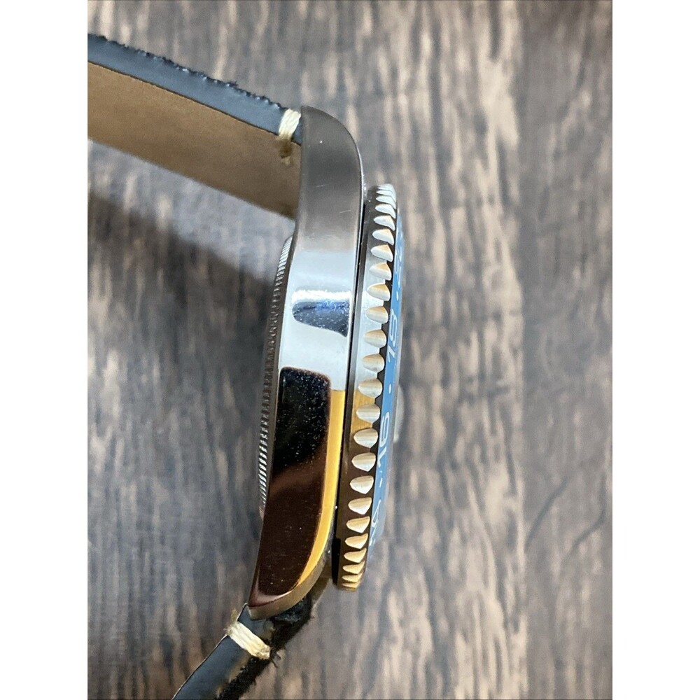 Custom Made Gmt Style Watch Quartz Movement Black… - image 7